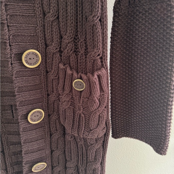 Y2K DKNY Cable Knit Button-Up Long Cardigan - Picture 4 of 11